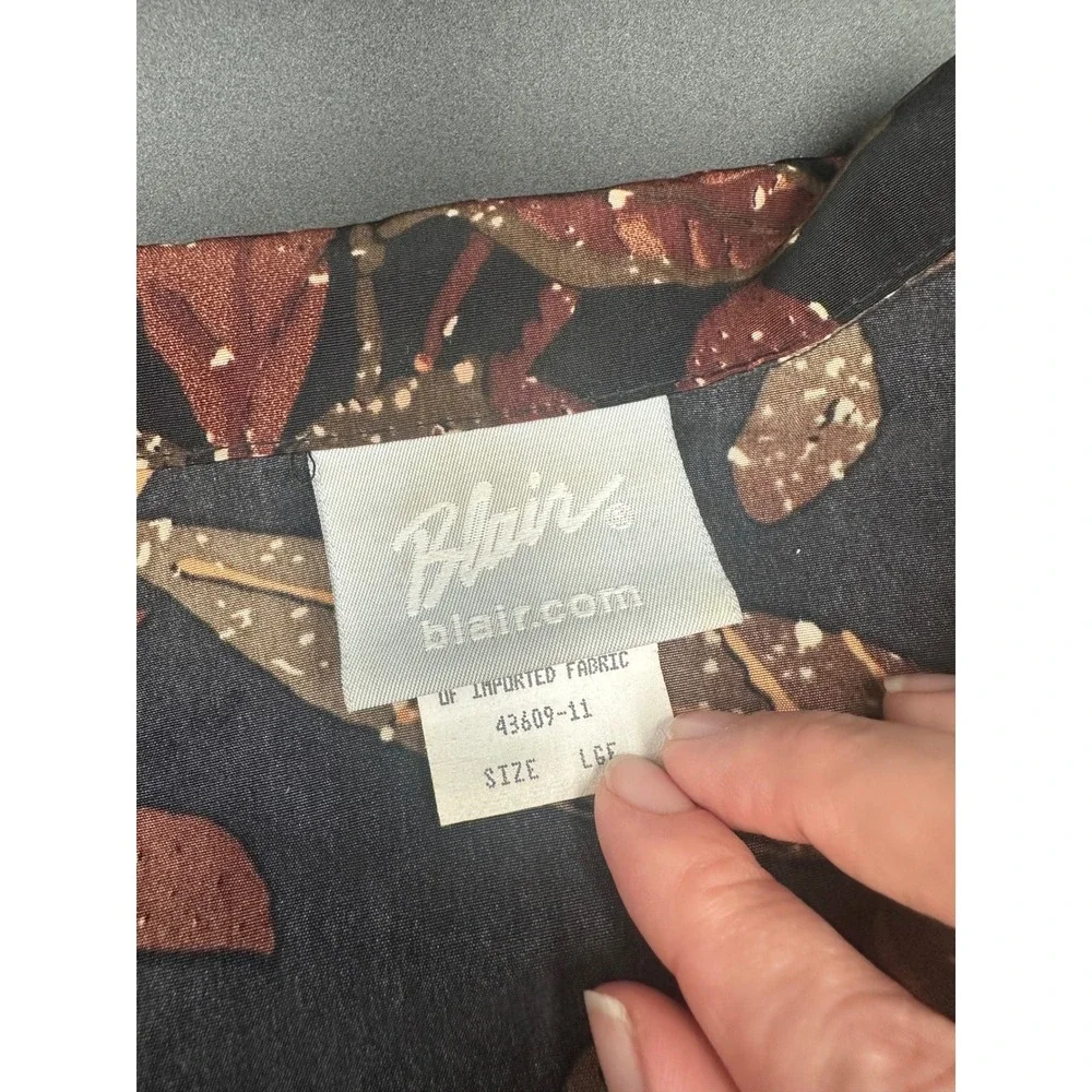 Blair Floral Print Zip Up Jacket Large Women's Fall Autumn Warm Tone Lightweight - Picture 5 of 10